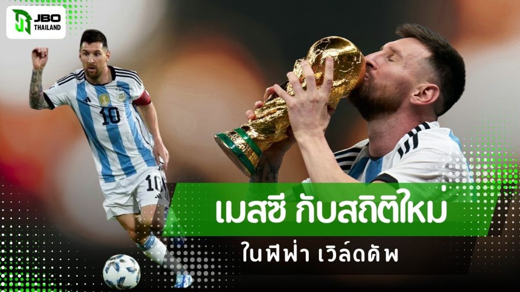 ลิโอเนล เมสซี พร้อมถ้วยฟุตบอลโลก สื่อถึงสถิติใหม่ที่อาจเกิดขึ้นในฟีฟ่า เวิลด์คัพ 2026 เมื่อได้ลงสนามฟุตบอลโลก 2026